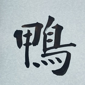 今日の筆文字　鴨