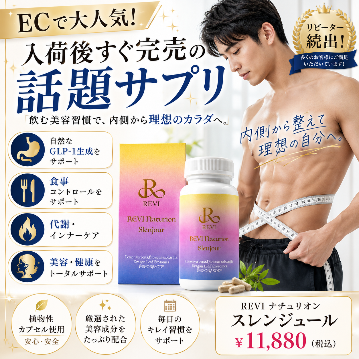 体型管理も、できる男の新習慣。