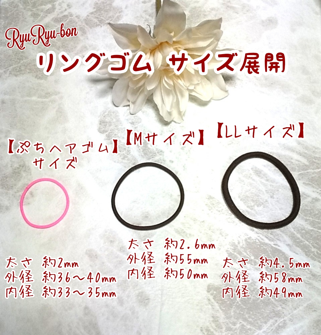 リングゴムのサイズについて