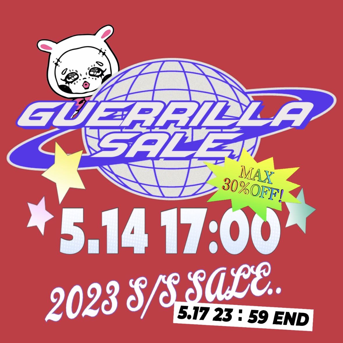 ☆GUERRILLA SALE☆ MAX30％OFF！！ 2024.5.17 Friまで