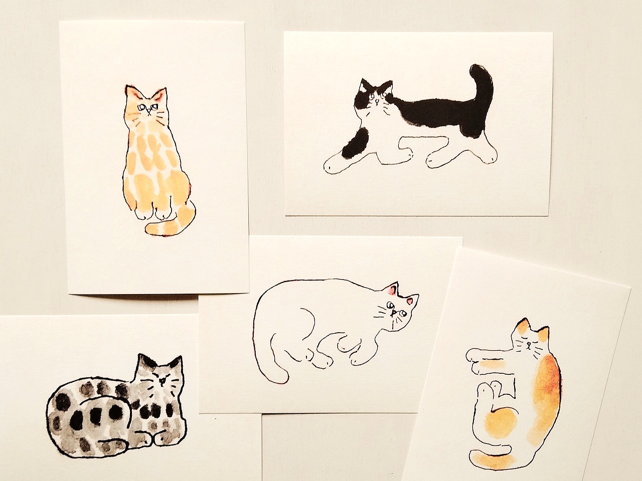 新作のお知らせ「猫|ドローイング」5点