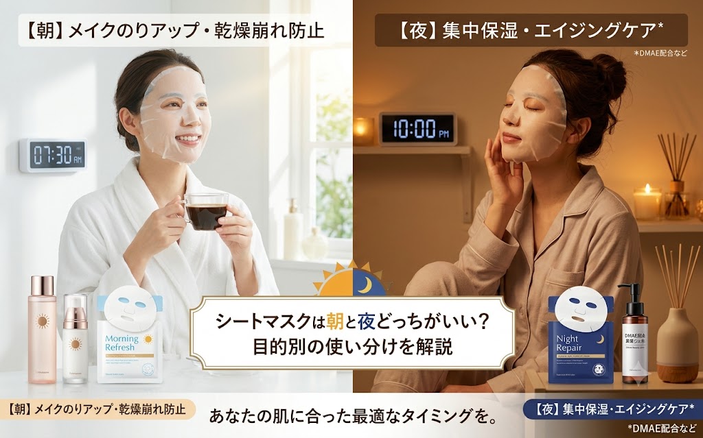 シートマスクは朝と夜どっちがいい？目的別の使い分けを解説