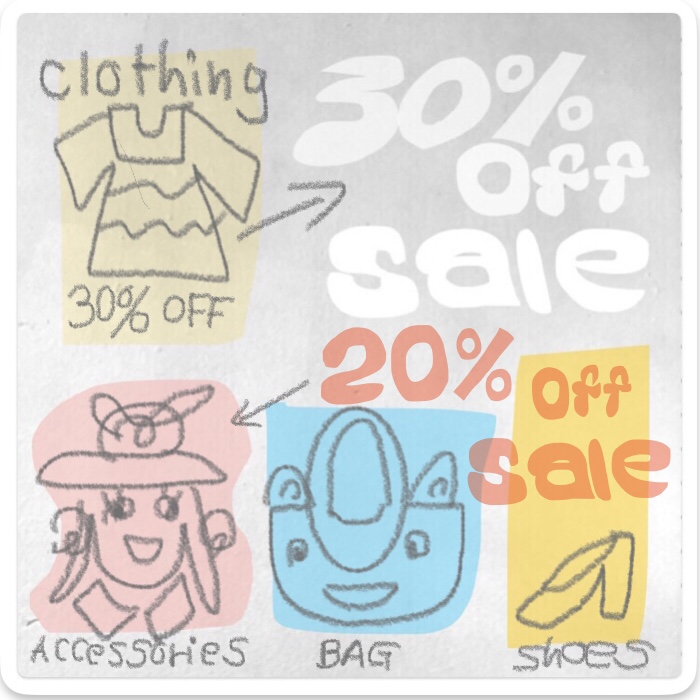 Sale 20-30% OFF セール開催中〜8/31(日)まで