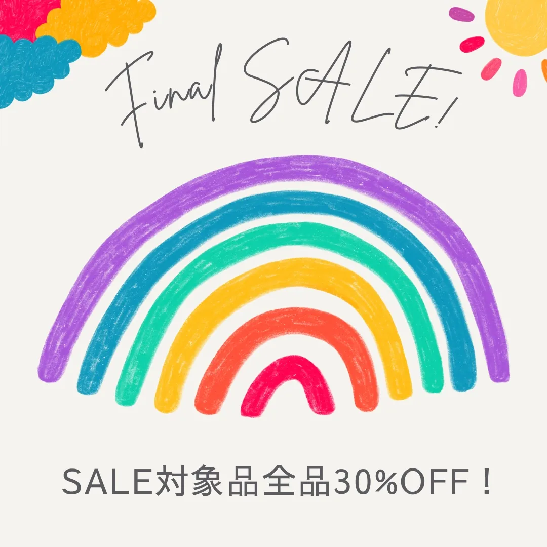 SALE品30%OFFですよー！