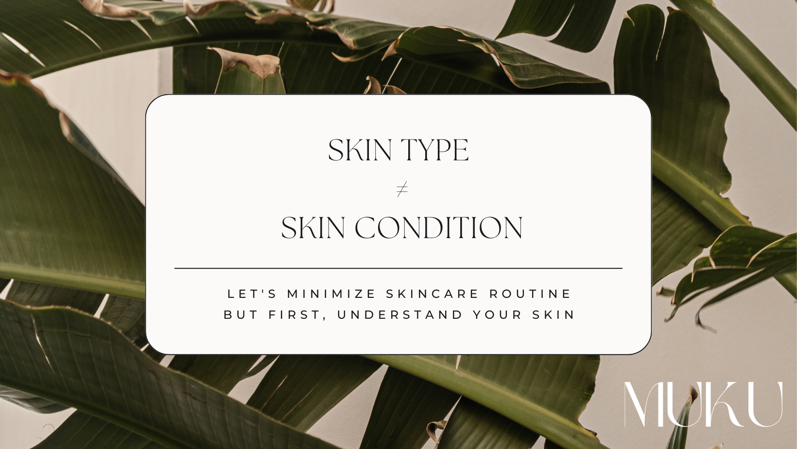 Skin type ≠ Skin condition