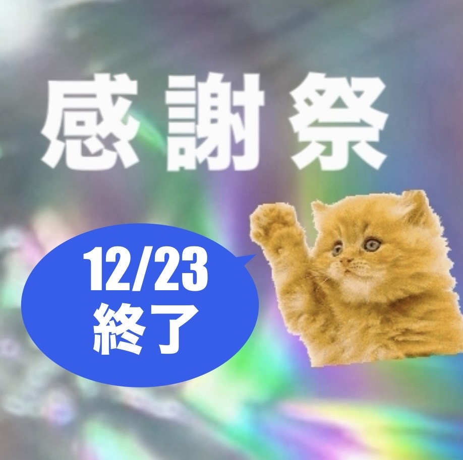 感謝祭は12/23まで(^^)
