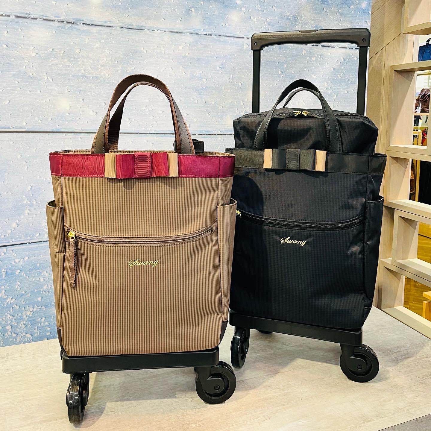 【スワニー/SWANY】リボンテープがお洒落な買い物キャリー