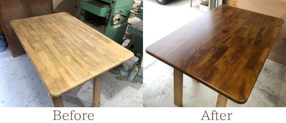 家具 修理 / リメイク【テーブル】ブナの木のテーブルの塗装直し OJIKI工房
