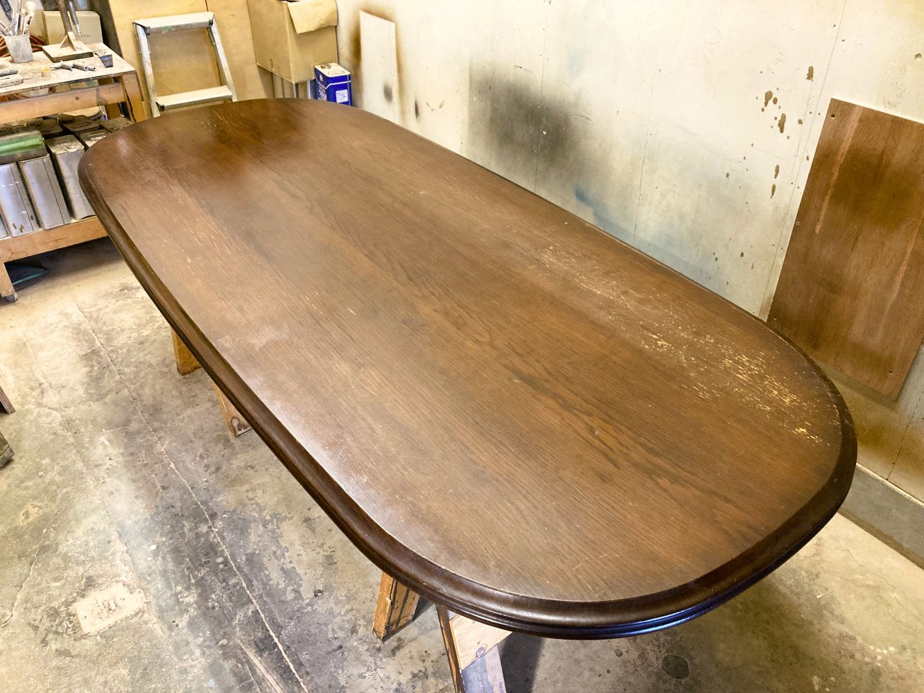 東京都立川市|リペア家具【テーブル】ナラ材のダイニングテーブルを修理・塗装直し OJIKI工房