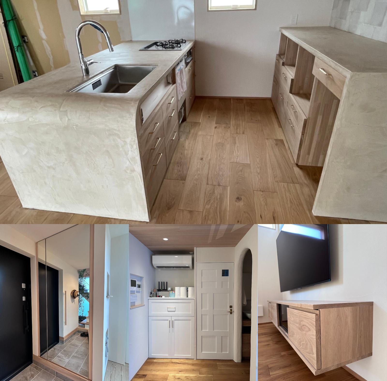 神奈川県綾瀬市|オーダー家具/建具【キッチン・玄関収納・ドア・洗面造作・TVボード】 OJIKI工房