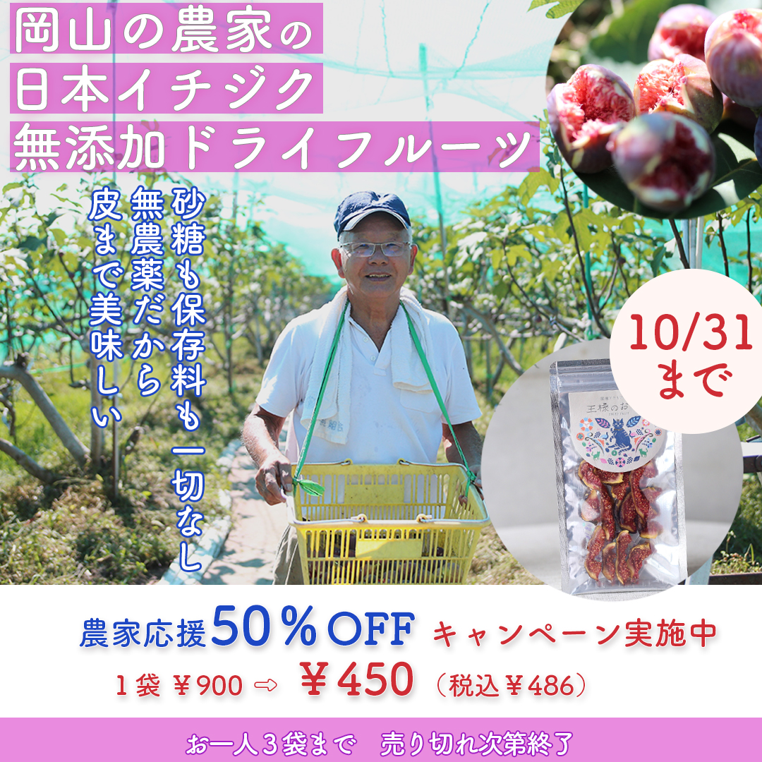 【10月31日まで50%OFF】食品ロスを減らし、こだわり無農薬の日本いちじく農家を応援しませんか？
