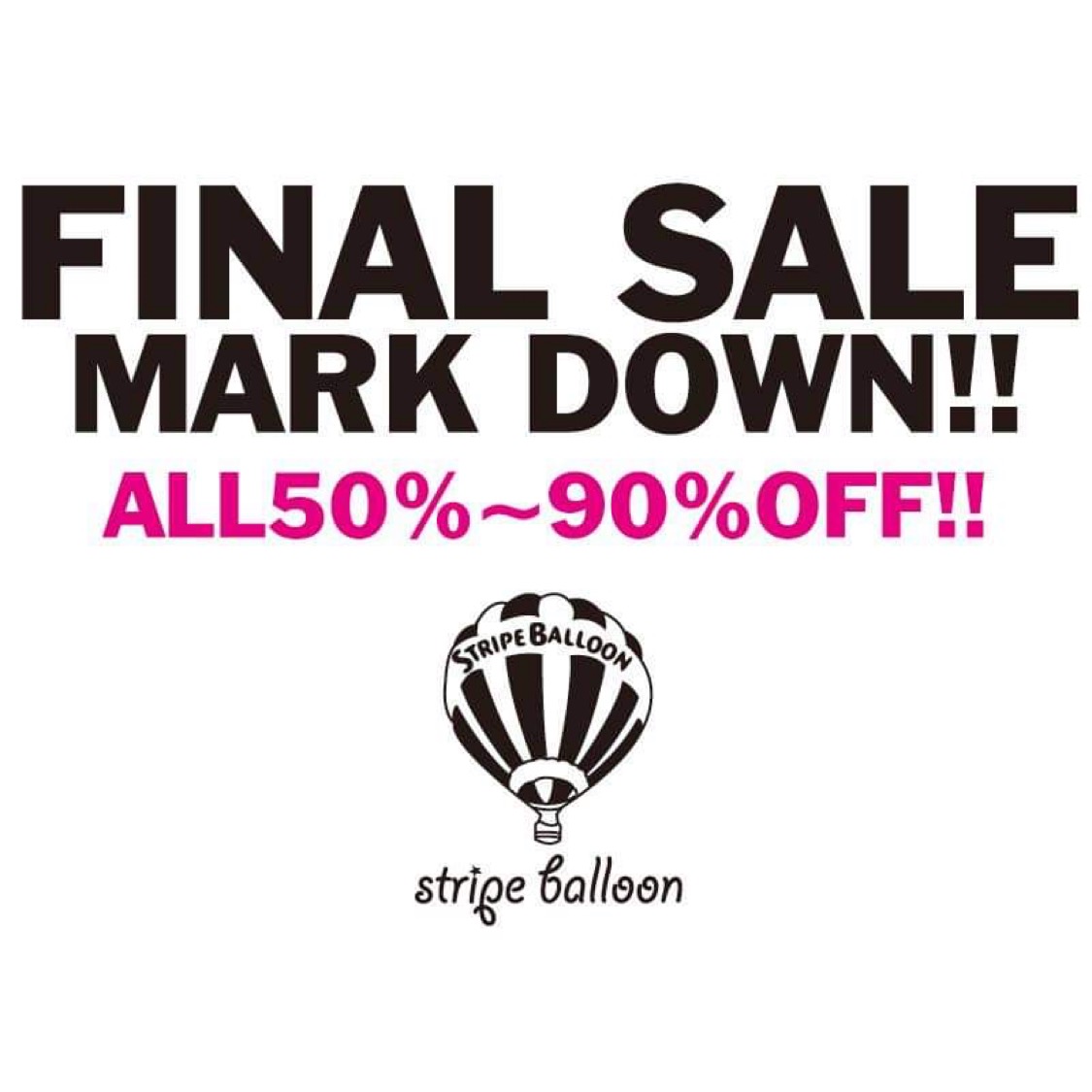 【FINAL SALE】マークダウン！セールアイテムALL50%〜90%OFF