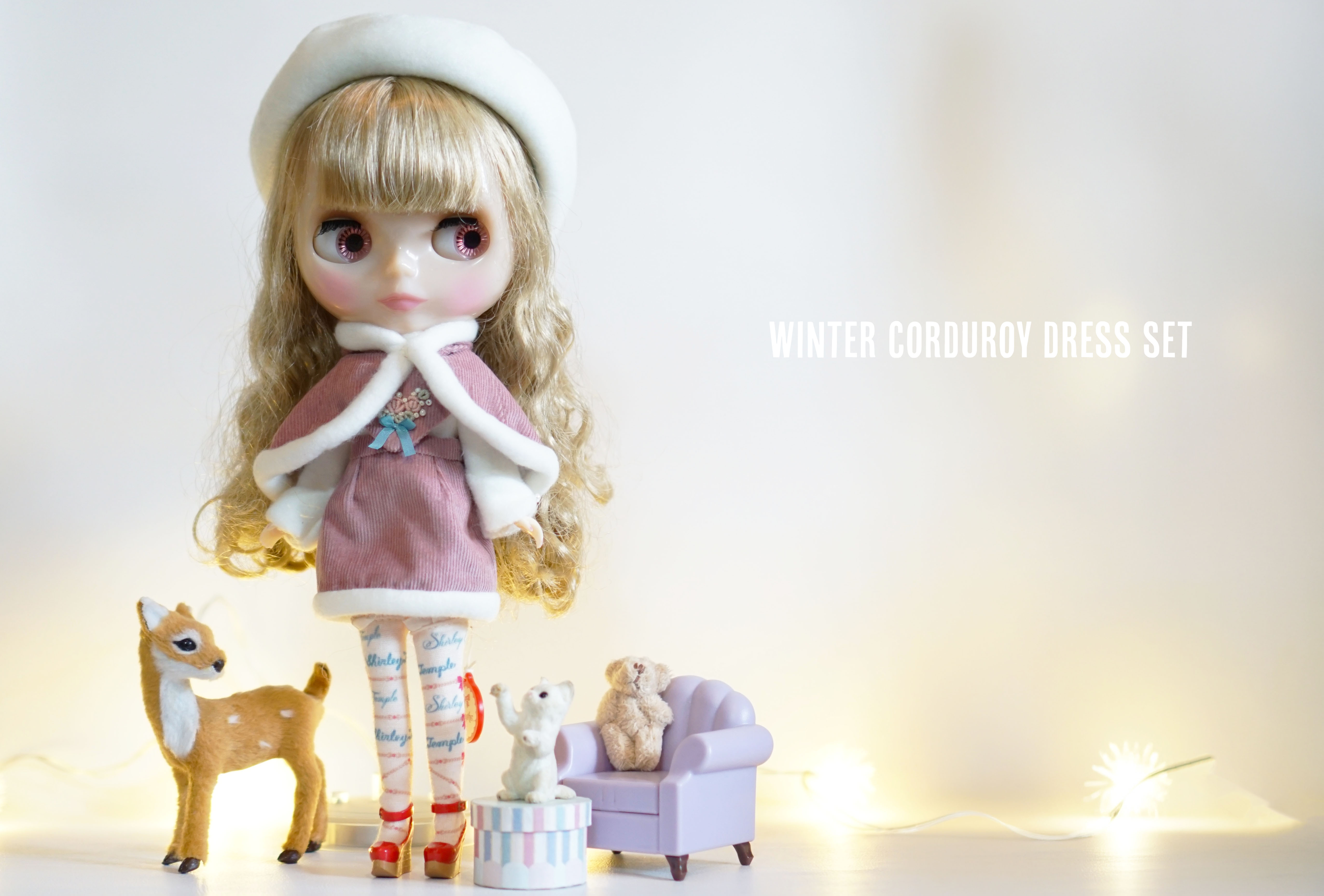 Winter corduroy dress set