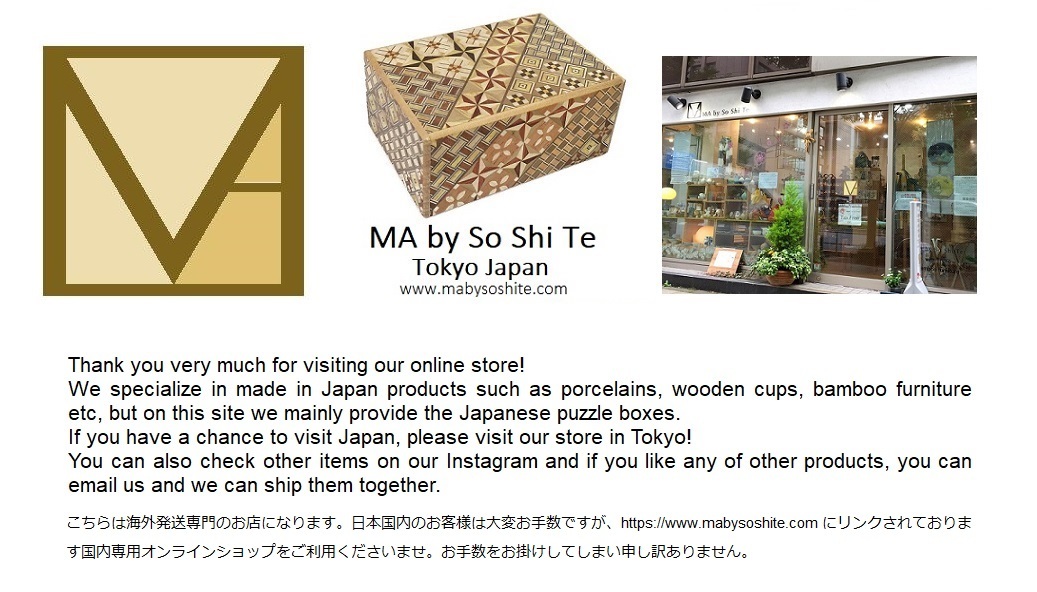 MA by So Shi Te  Puzzle box specialty store from Tokyo Japan