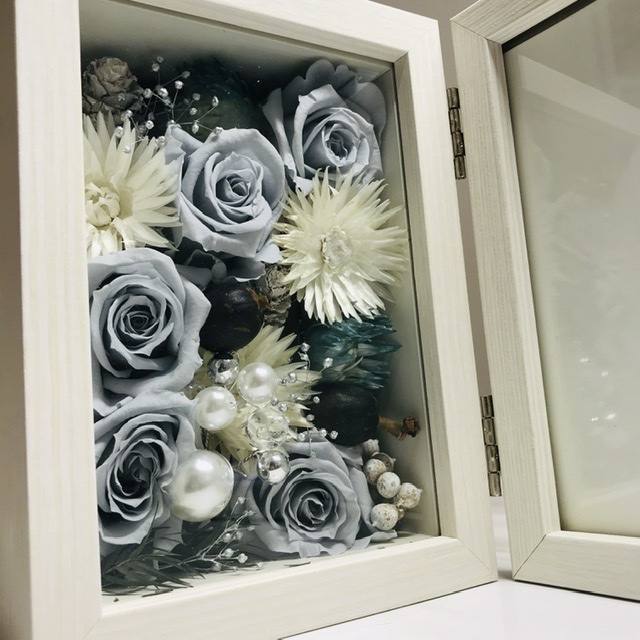 青い薔薇のフォトフレーム