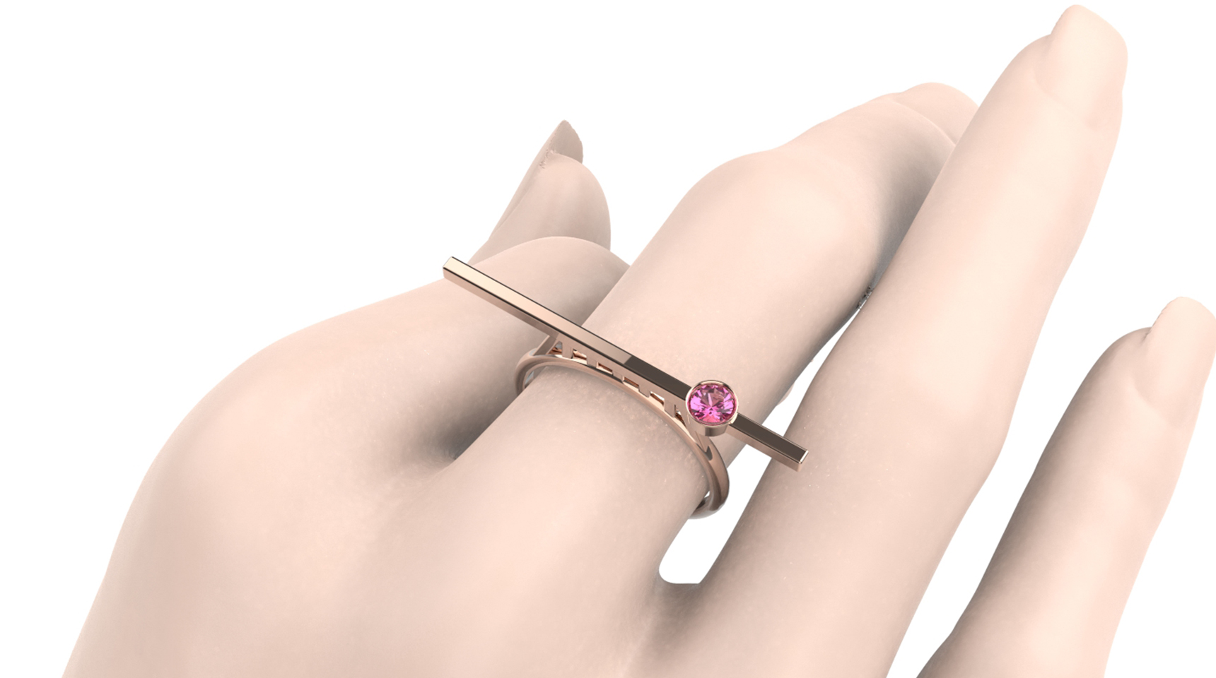 K18PG Pink Sapphire Ring